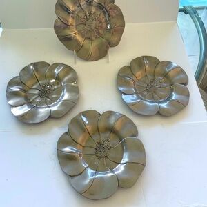 International Silver Set of 4 Poppy Poppy Plates Silver plate 1994